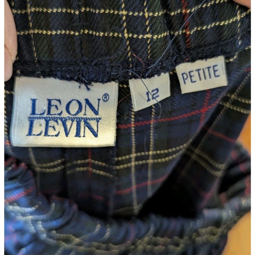 VTG Dark Academia Tartan Plaid Tapered Pants Leon Levin Petite Size 12 - Picture 7 of 7